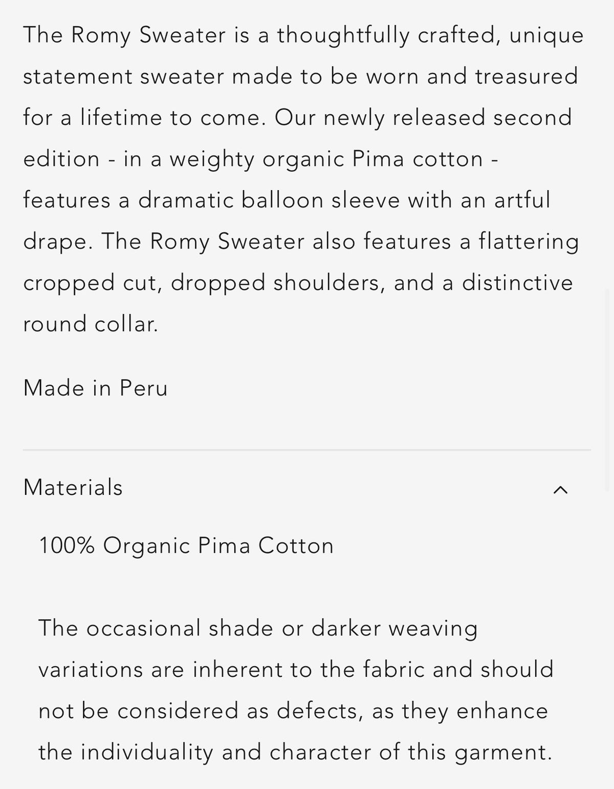 Na Nin Romy Pima cotton balloon sleeve sweater in black.