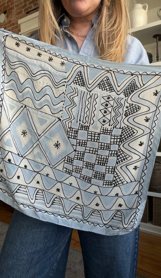 Paris vintage silk scarf #2