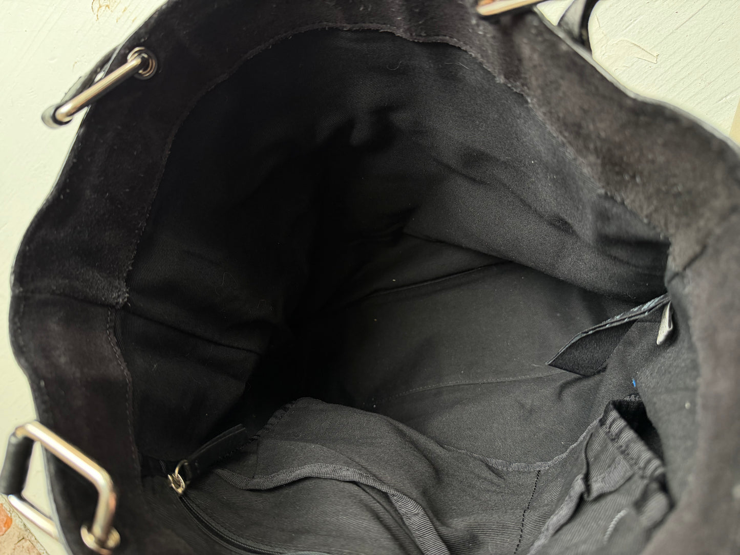00s Banana Republic black suede tote bag