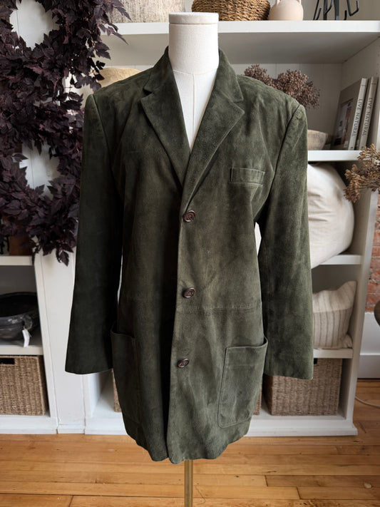 90s Lauren by Ralph Laure green suede chore coat