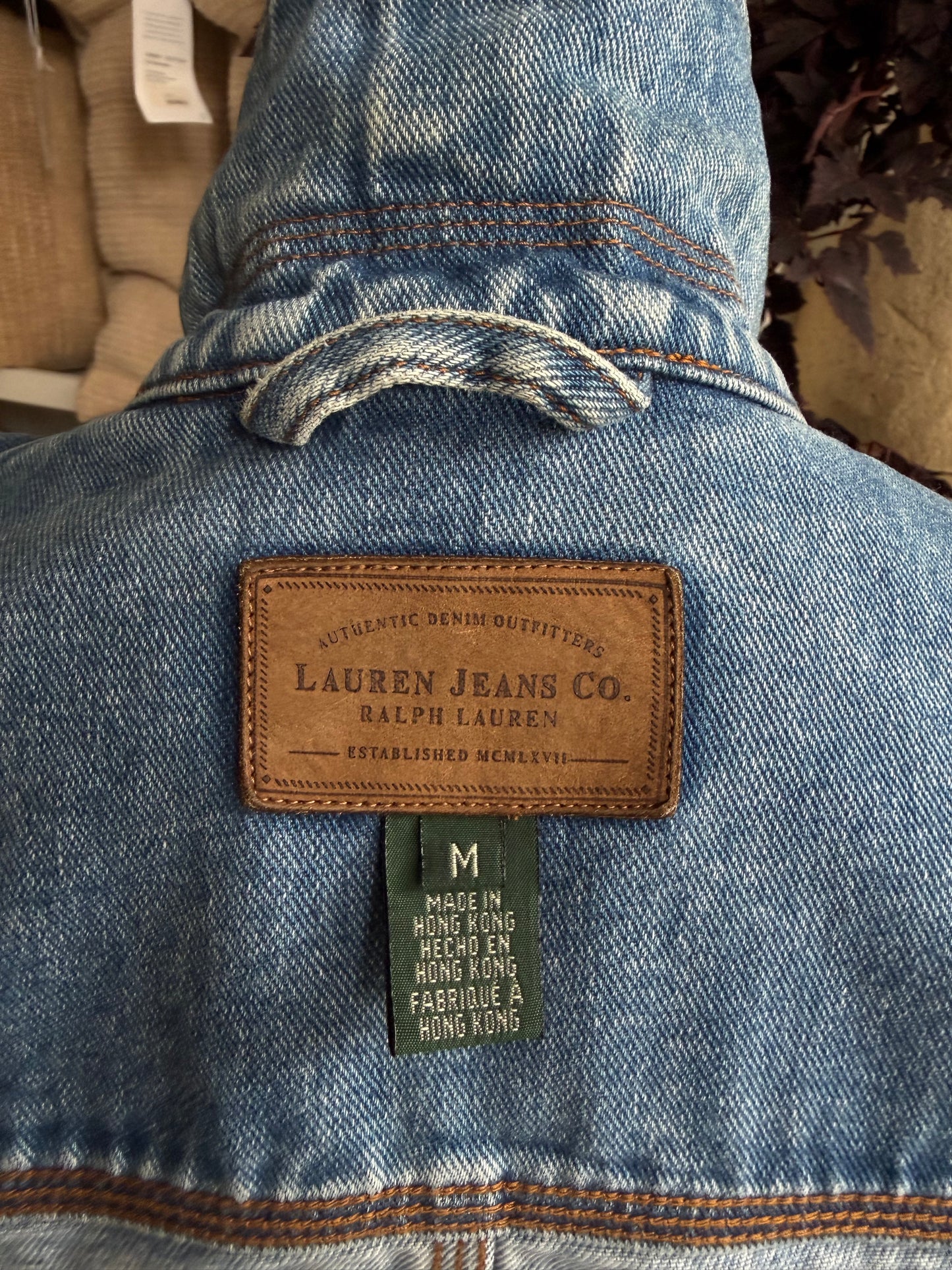 90s Lauren Jeans Co denim chore coat. Made in Hong Kong. Fits XXS-S