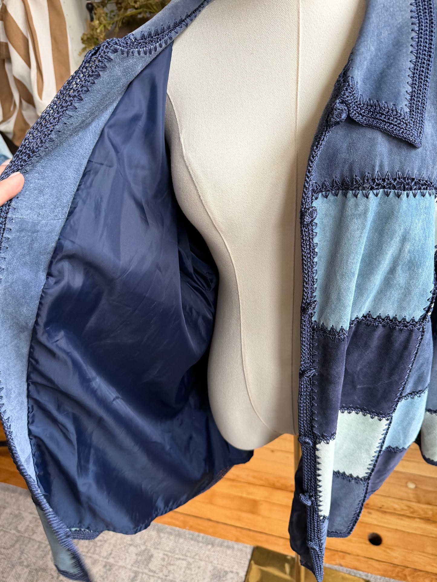 00s Denim and Co suede patchwork jacket