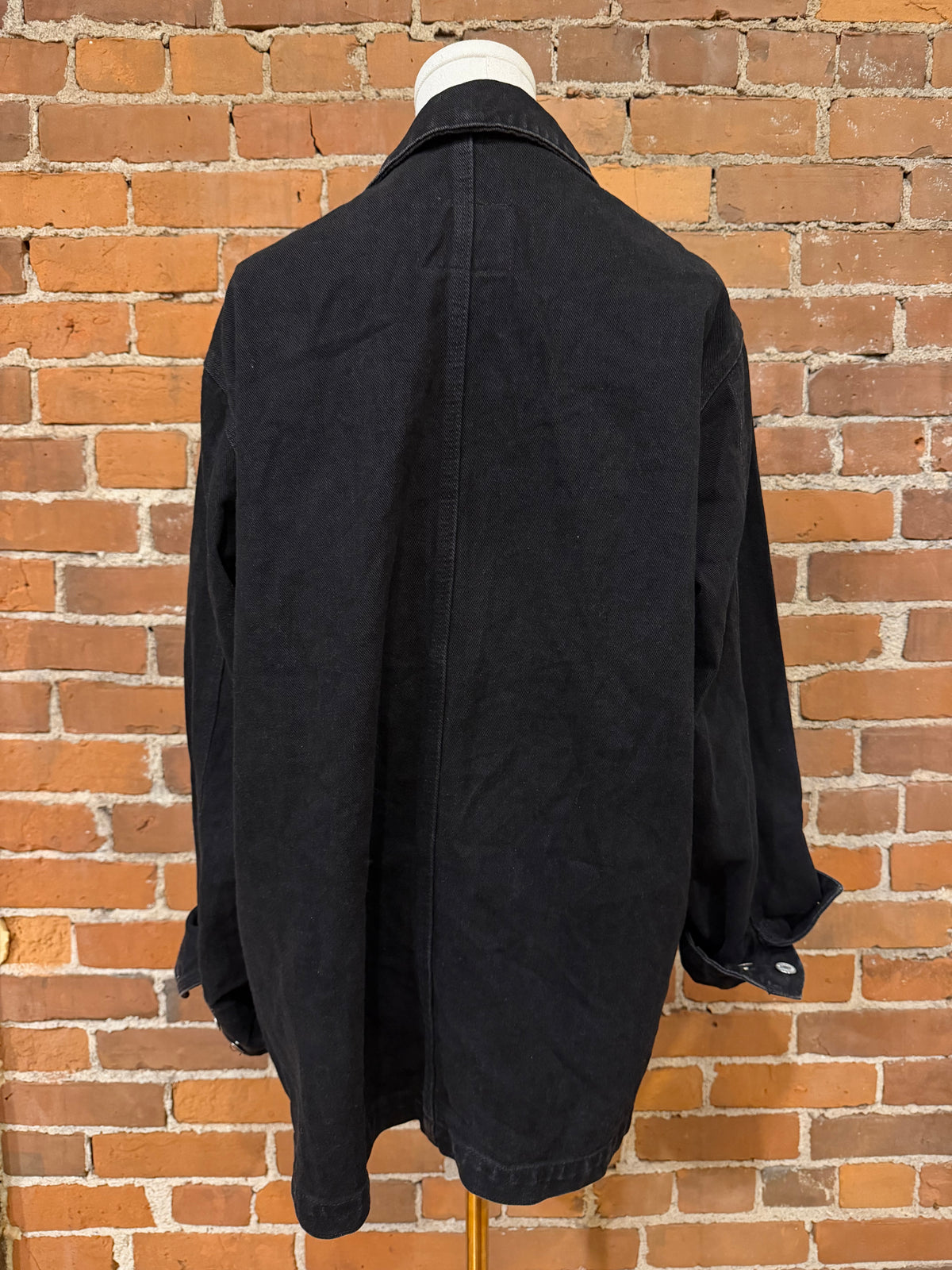90s Lauren Jens Co black denim chore coat. Fits S-L