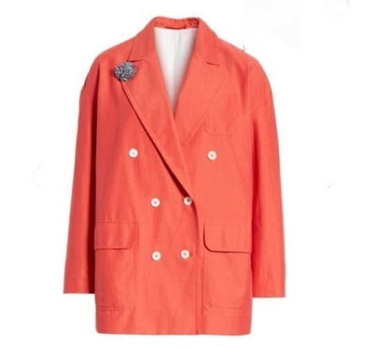 Alex Mill coral linen jacket
