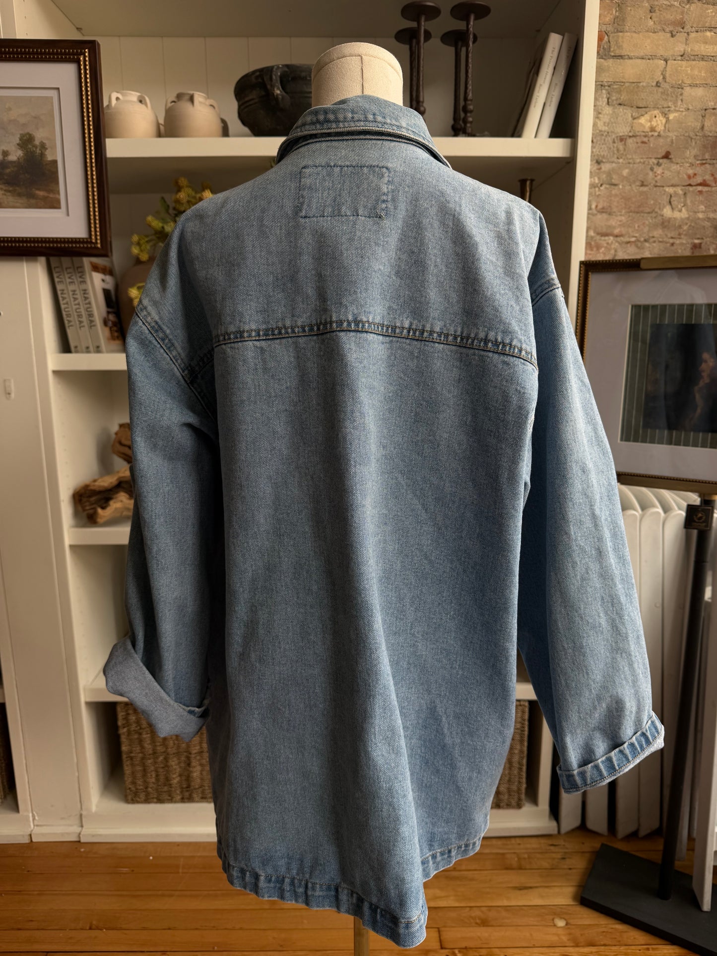 80s Natural Choice Sostanza workwear denim jacket. Made in Hong Kong