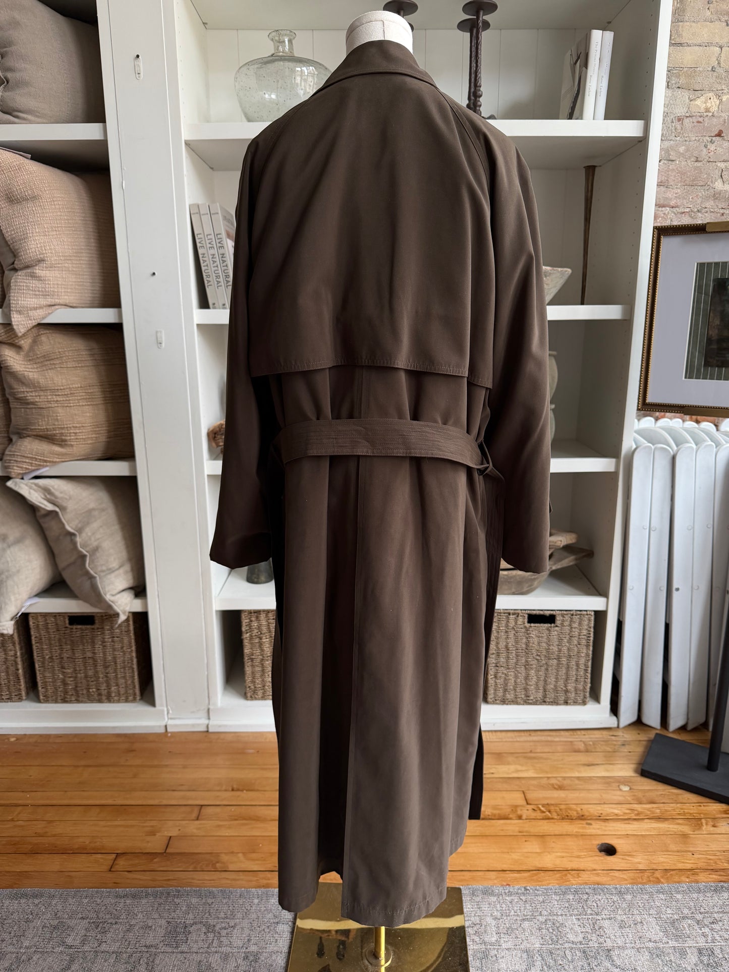 90s Chaps Ralph Lauren brown trench with removable wool lining.