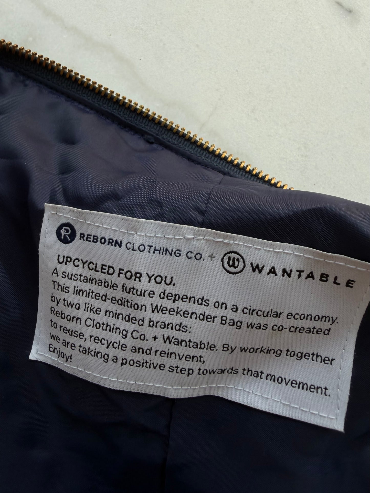 Reborn Clothing Co denim patchwork duffle