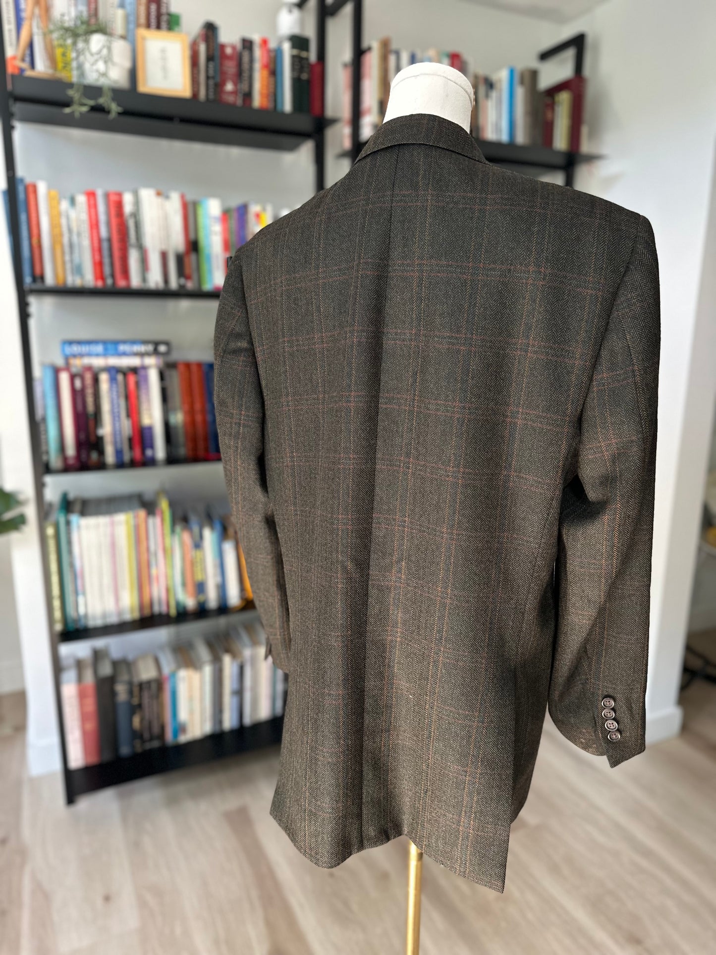 00s Burberry plaid wool blazer. Made in the USA