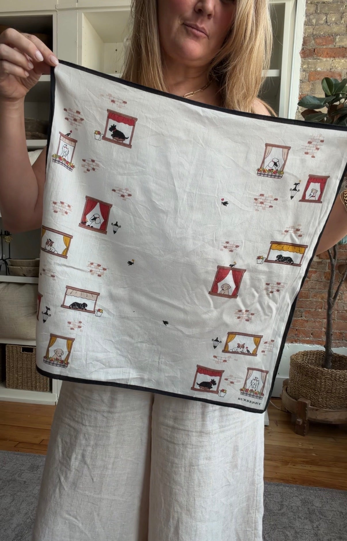 #11 Vintage Burberry cotton dog scarf
