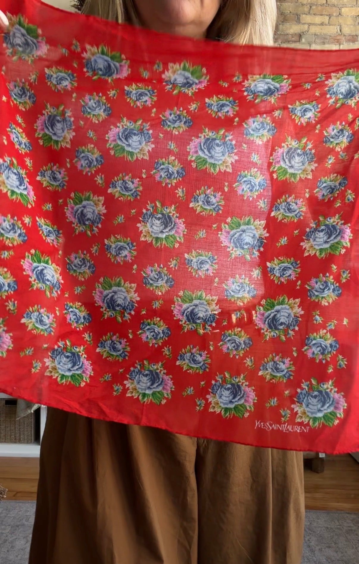 #14 Vintage Yves Saint Laurent cotton scarf