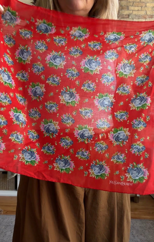 #14 Vintage Yves Saint Laurent cotton scarf