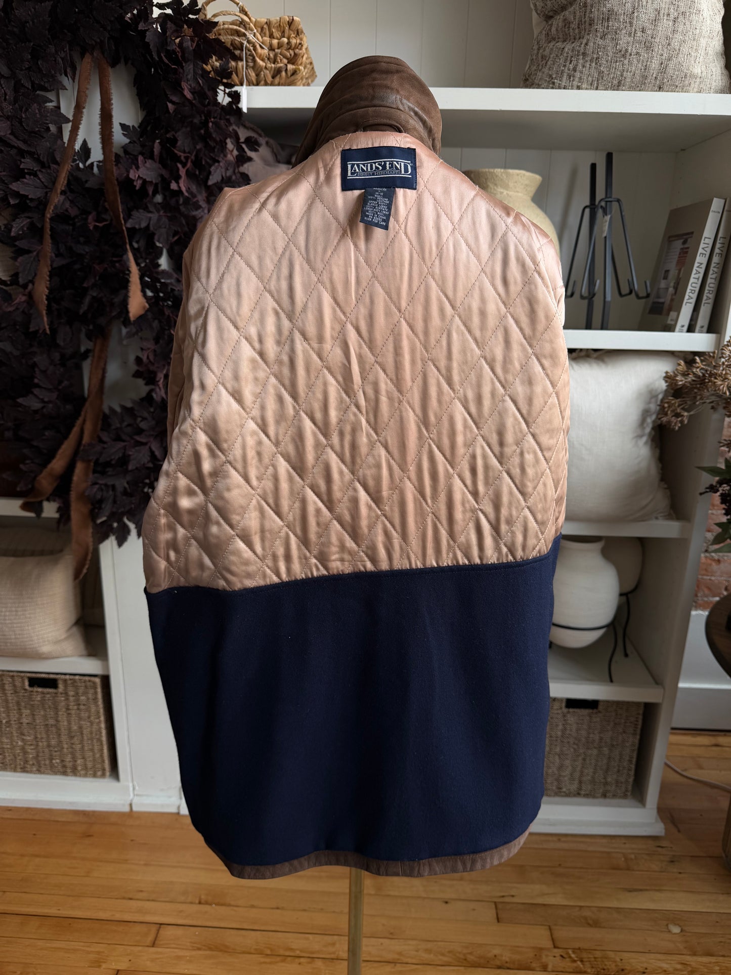 90s Land’s End leather barn coat. Fits S-L