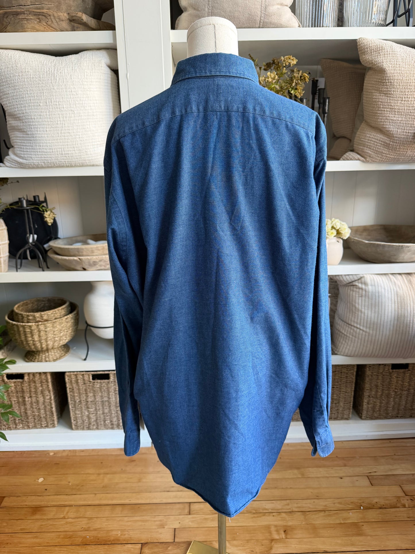90s Ralph Lauren navy poplin button down