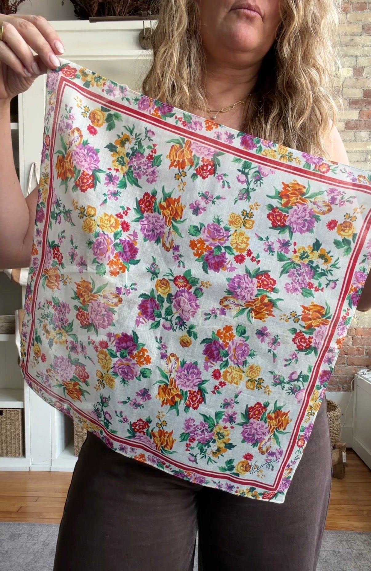 #11 Vintage Kenzo floral cotton scarf