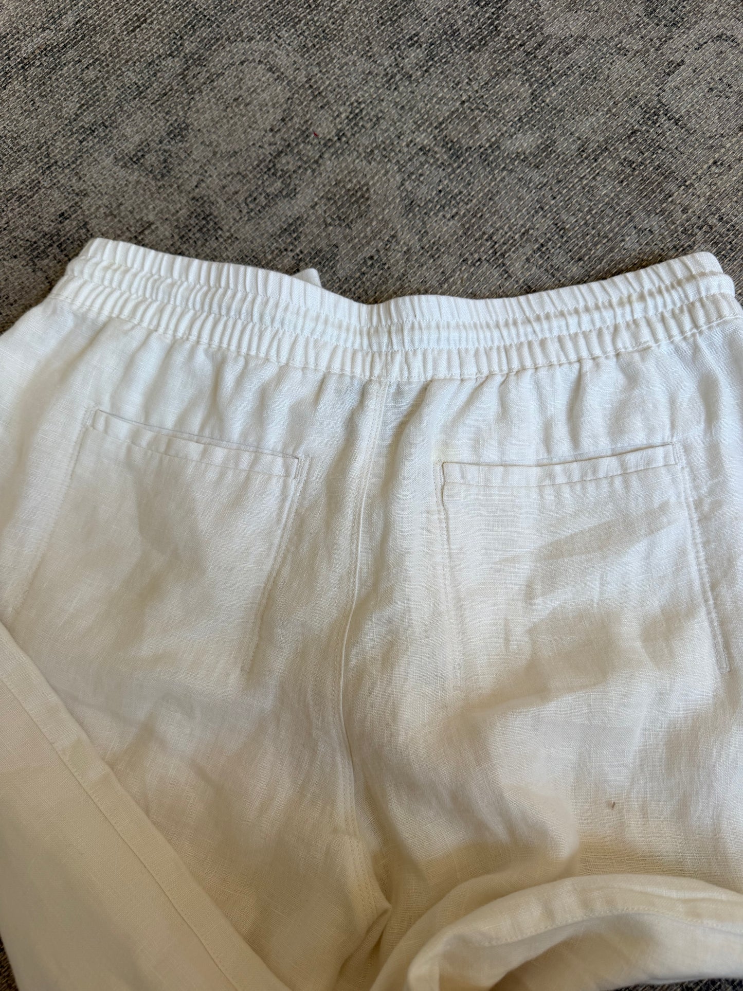 Athleta Retreat Linen high rise wide leg pant in white. Size 10Tall. Never worn