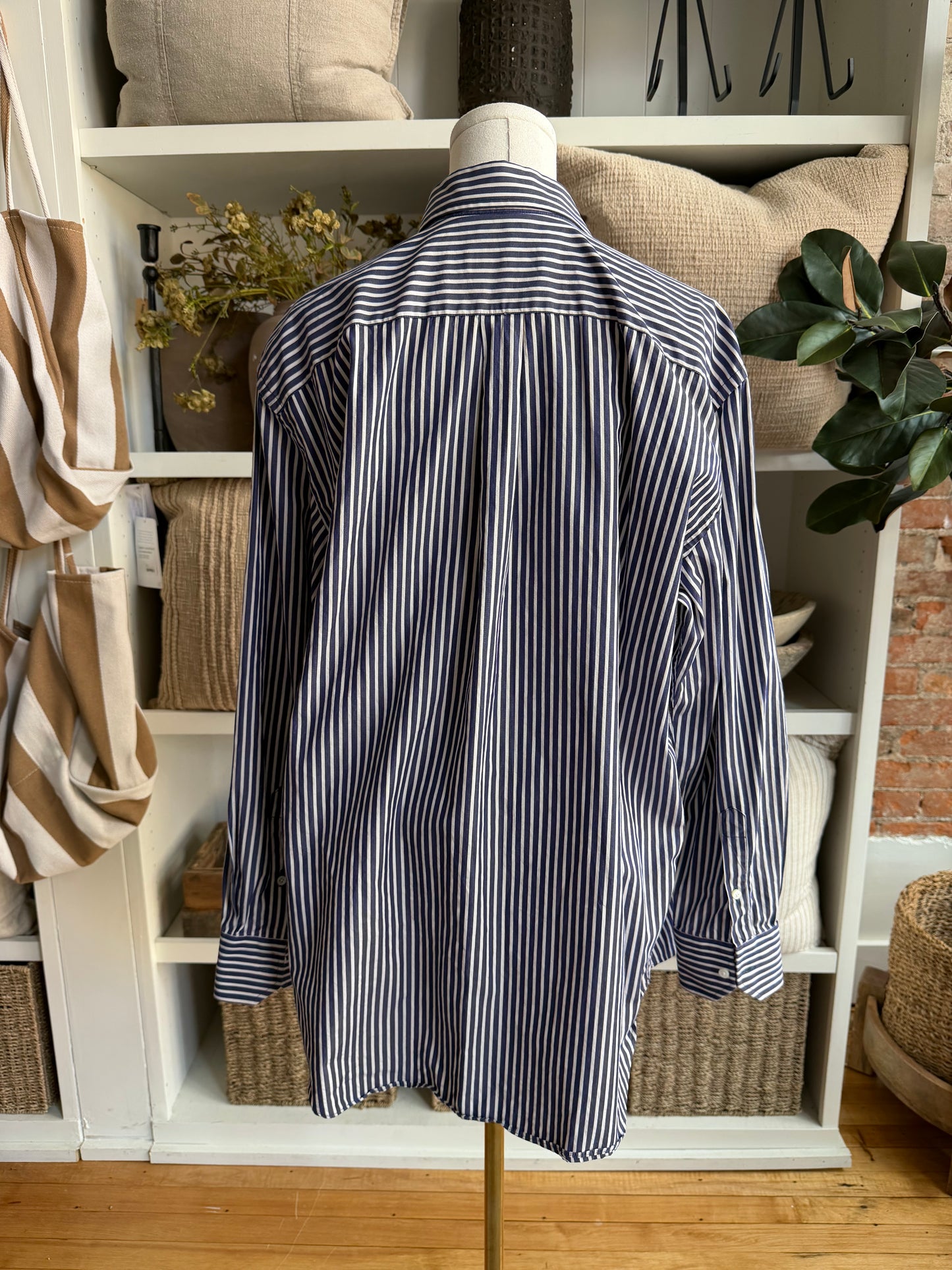 Canali striped poplin button down. Made in Italy