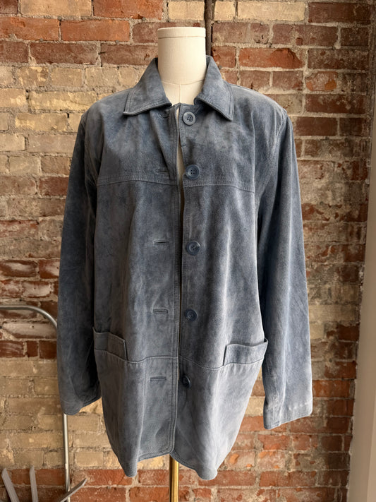 90s/00s Giacca blue suede chore coat