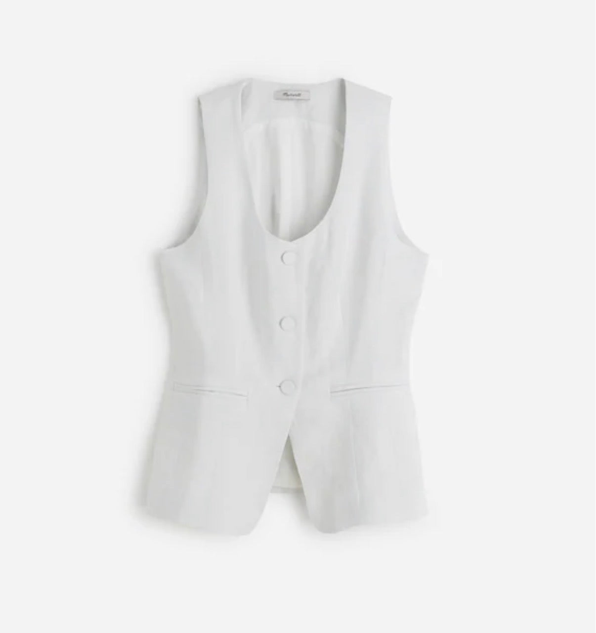 Madewell white linen vest. Size 8. NWT