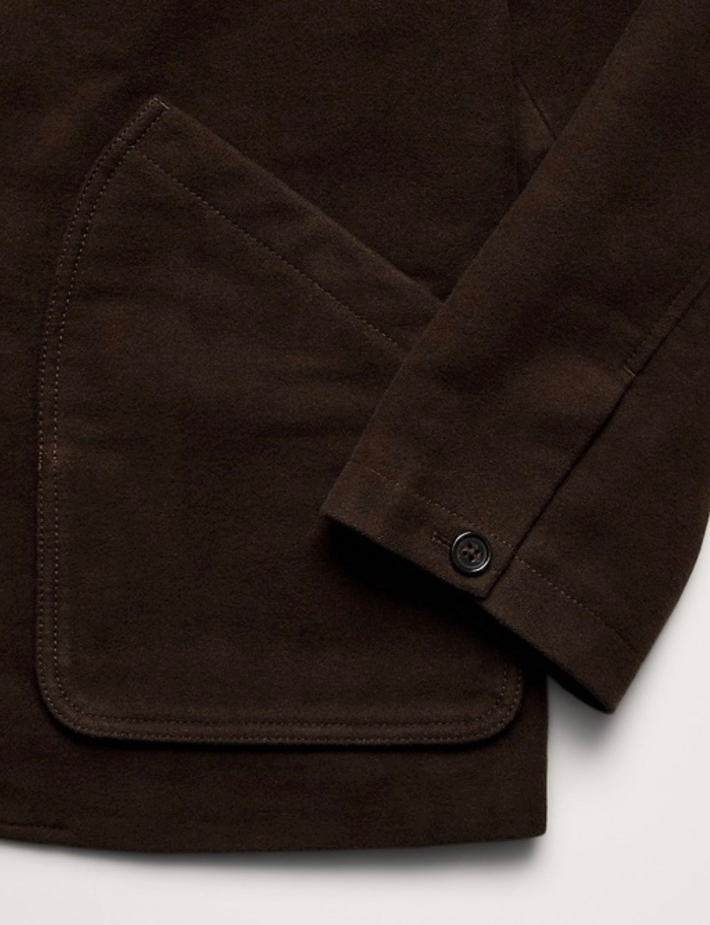 Banana Republic Italian Moleskin barn jacket in dark brown. Size L