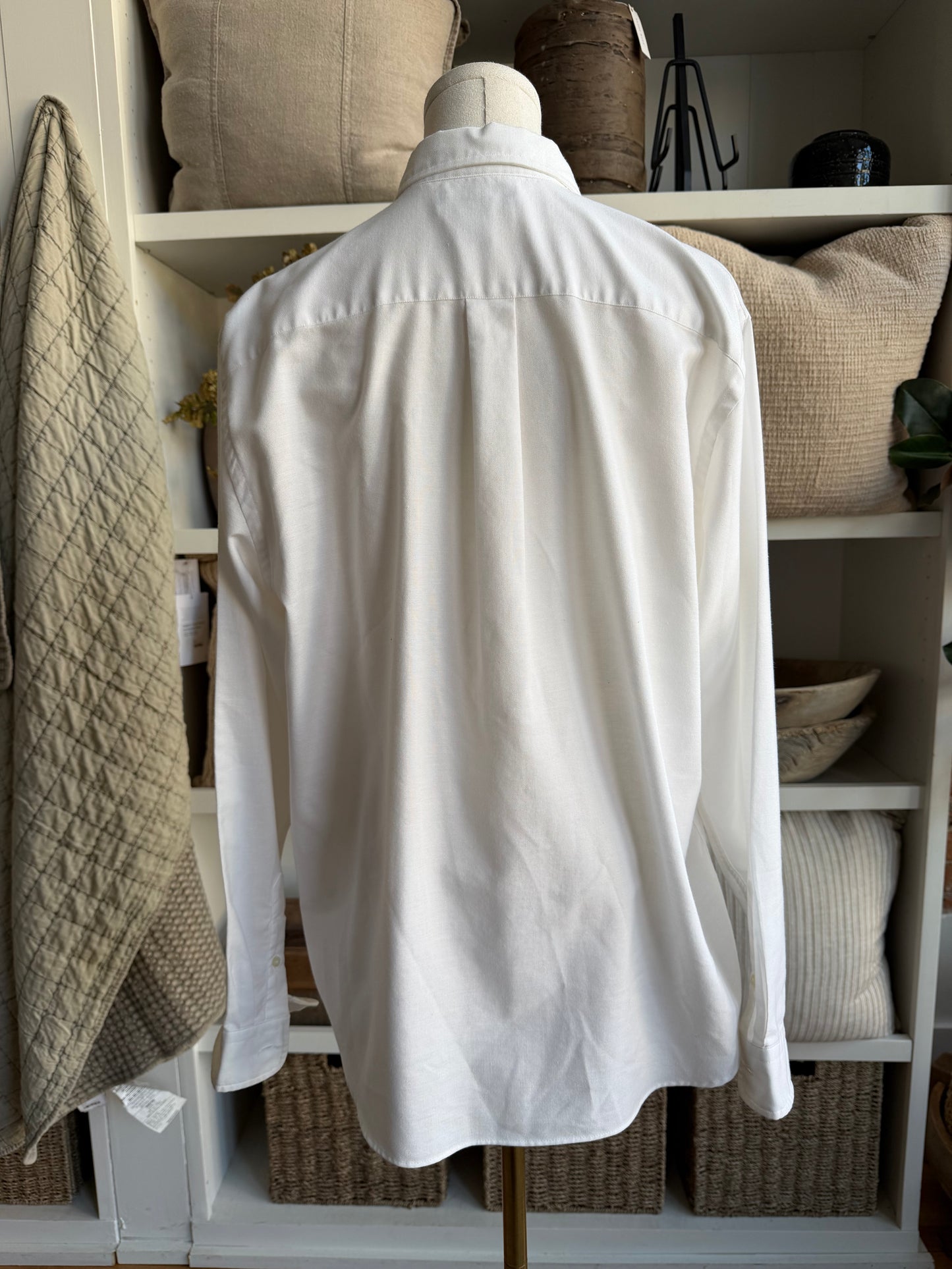 90s Lands End white oxford button down