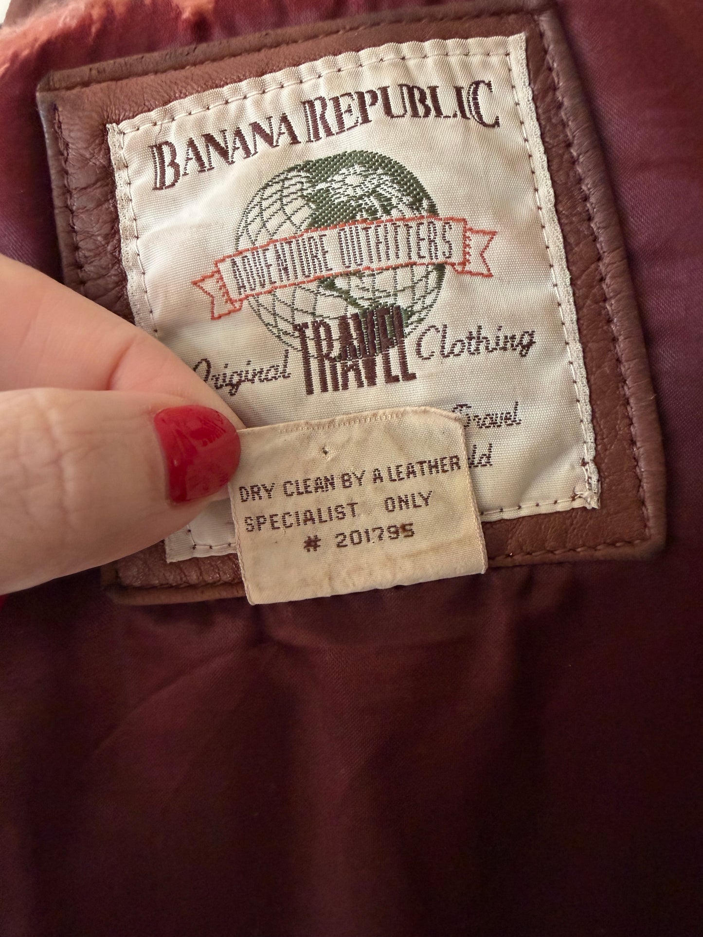 90s Banana Republic Leather Bomber. Made in Korea