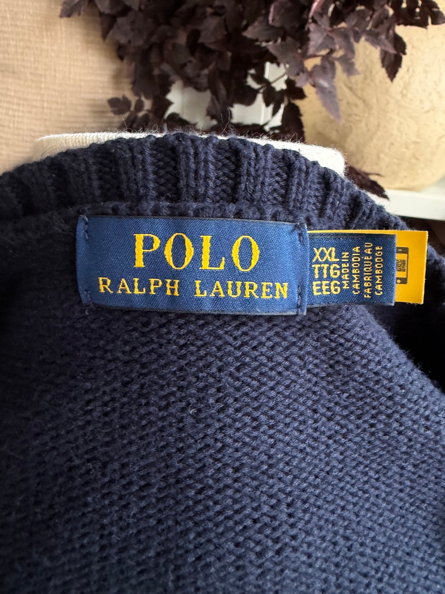 Polo Ralph Lauren navy flag sweater. Fits M-XL