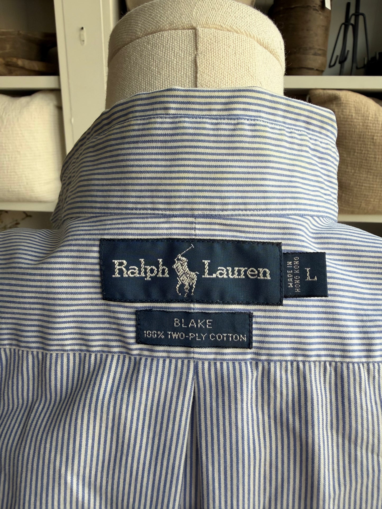 90s Ralph Lauren striped button down. Made in Hong Kong