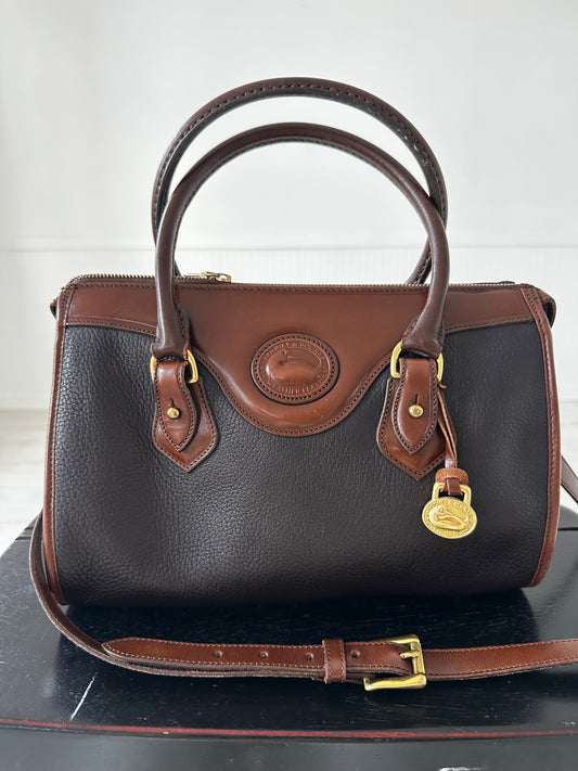 90s Dooney and Bourke zip top satchel in black