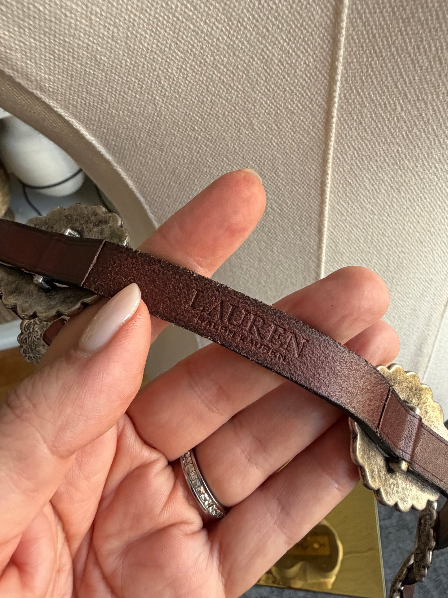 90s Lauren by Ralph Lauren leather concho belt