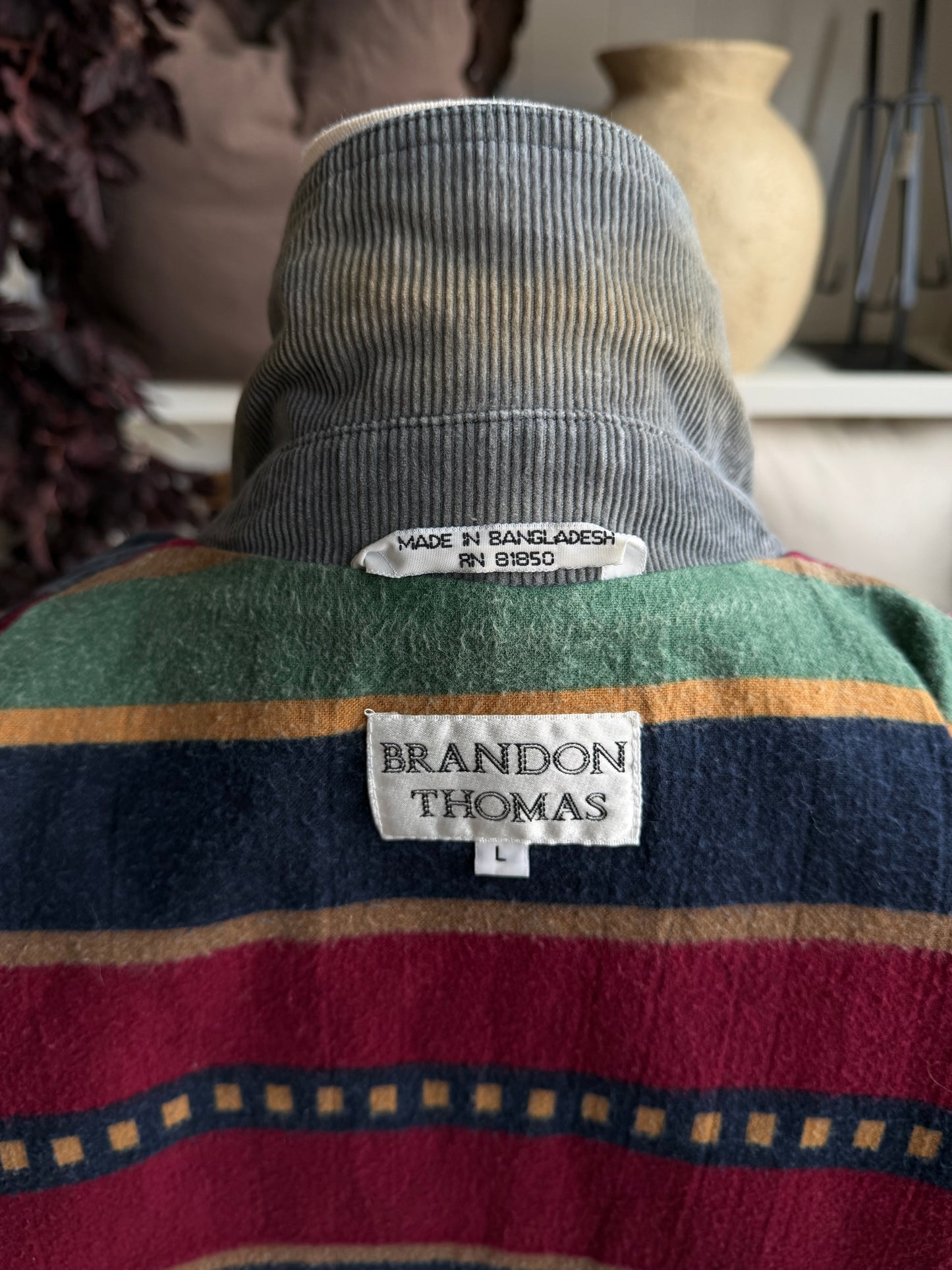 90s Brandon Thomas blue fleece lined barn coat. Fits XS-M
