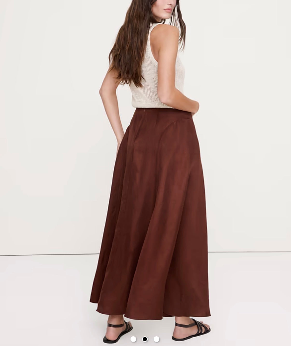 Banana Republic viscose linen maxi skirt in chocolate brown. Size M. NWT
