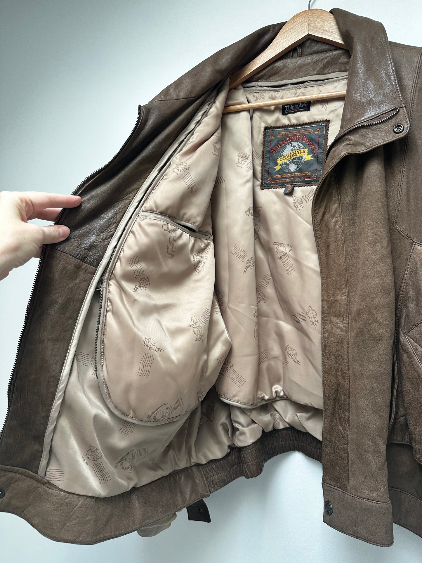 Vintage Adventure Bound leather bomber