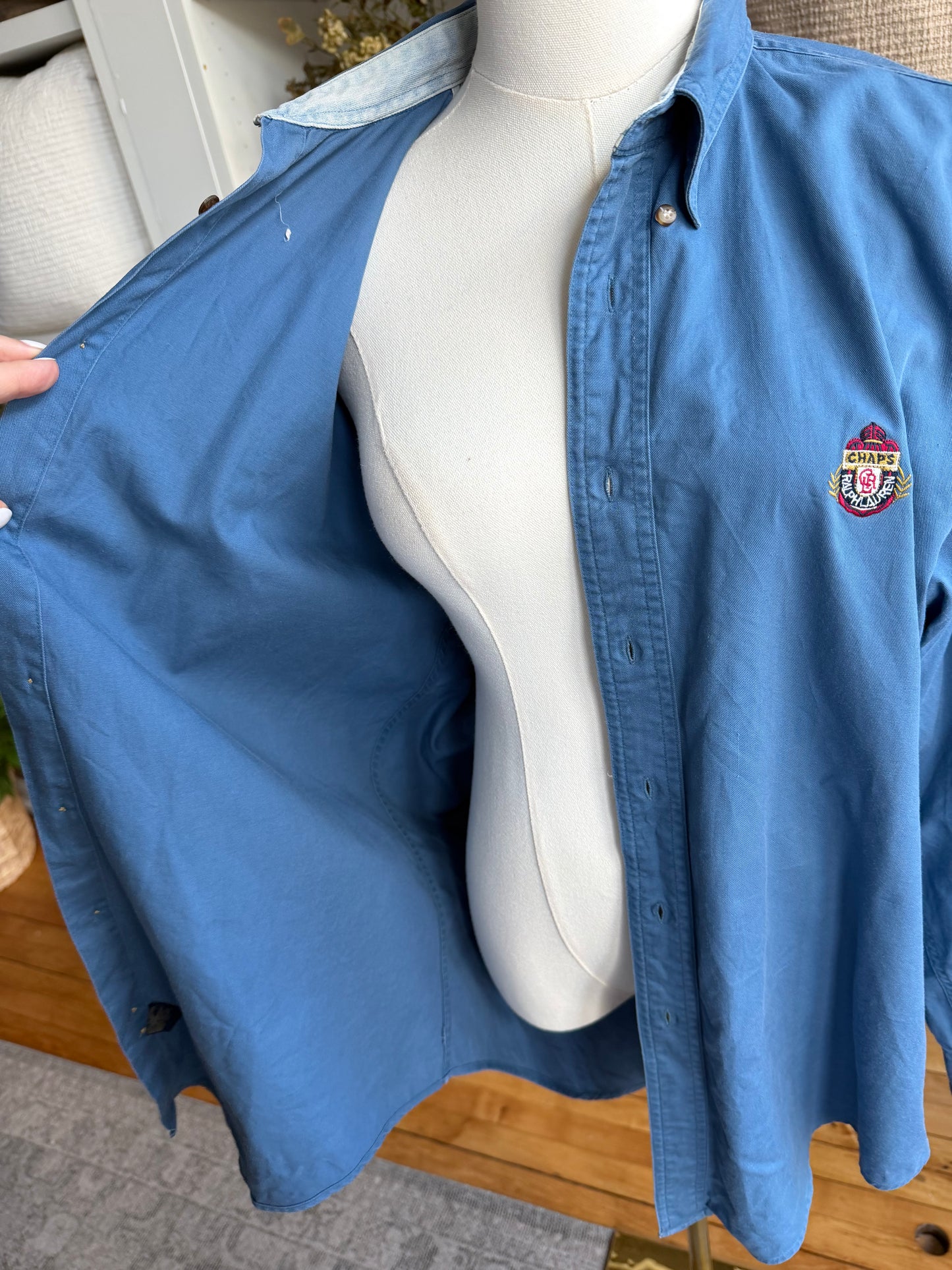 90s Chaps Ralph Lauren blue button down