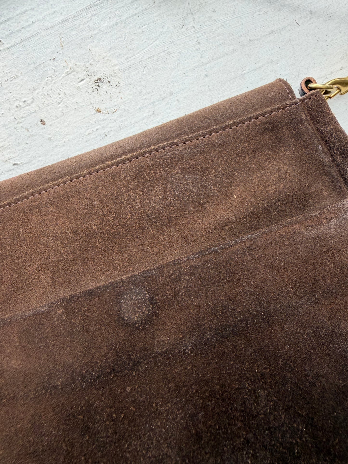 Clare V Turn Lock Louis brown suede