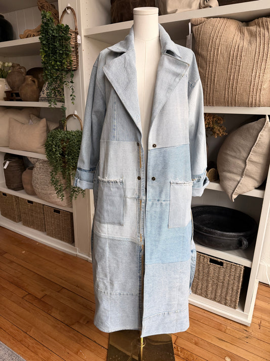#2 Reworked Vintage Denim trench coat size medium