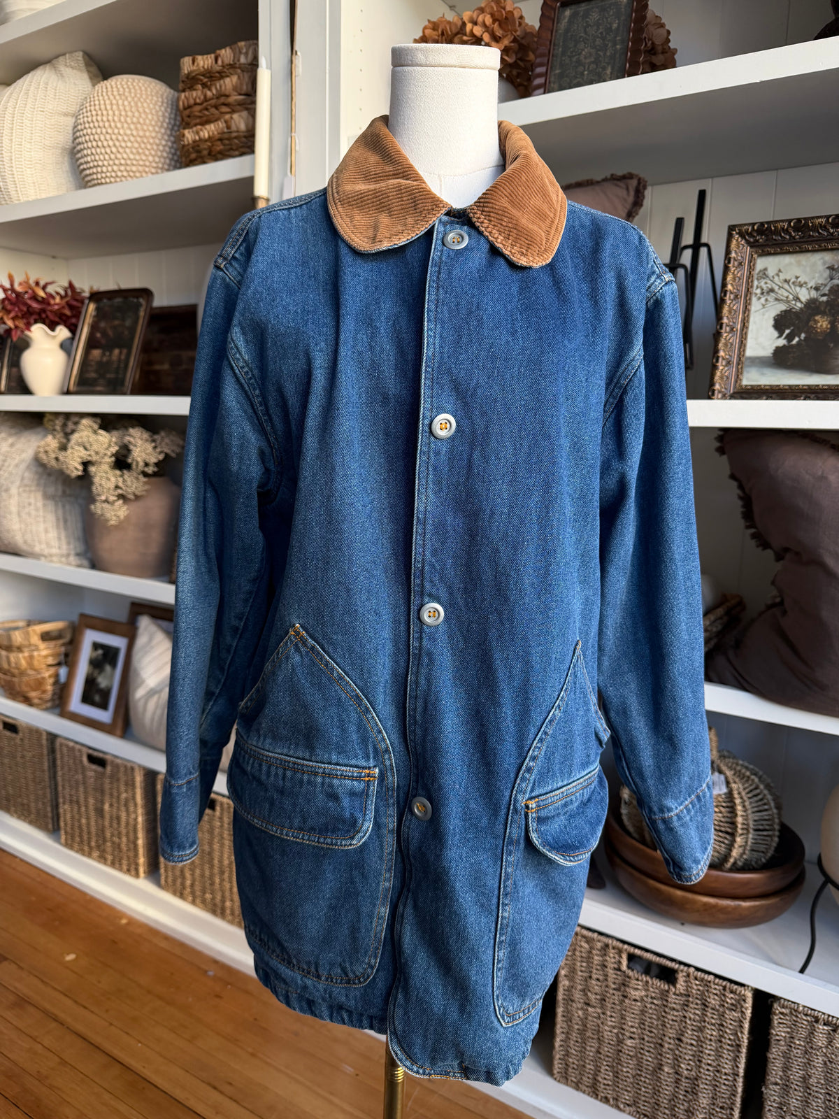 90s Jennifer Moore Petite denim barn jacket.