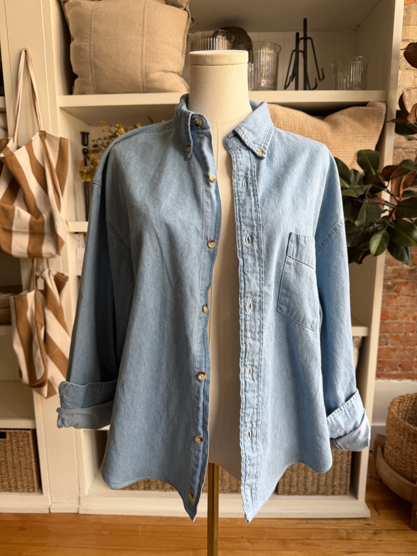 #1 Denim Reworked Button Down