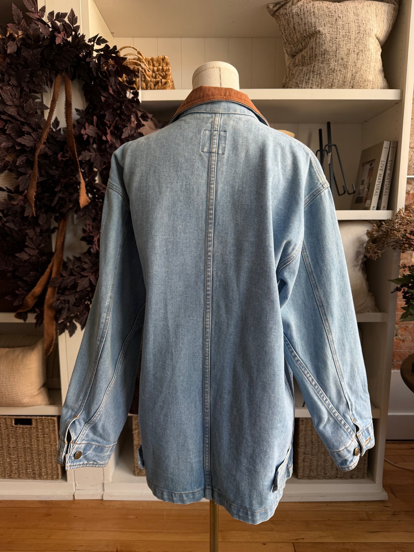 90s Sun Belt Denim chore coat. Fits XS-M