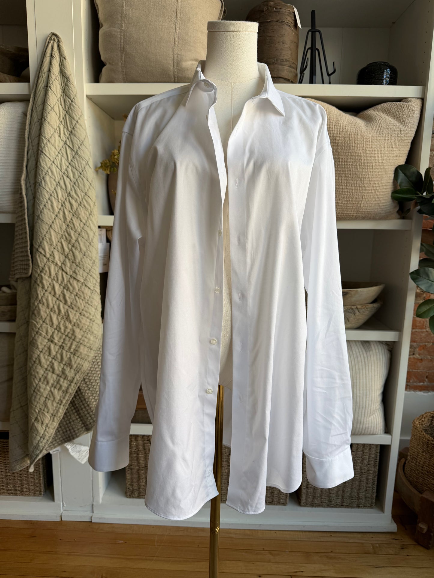 00s Calvin Klein white poplin button down