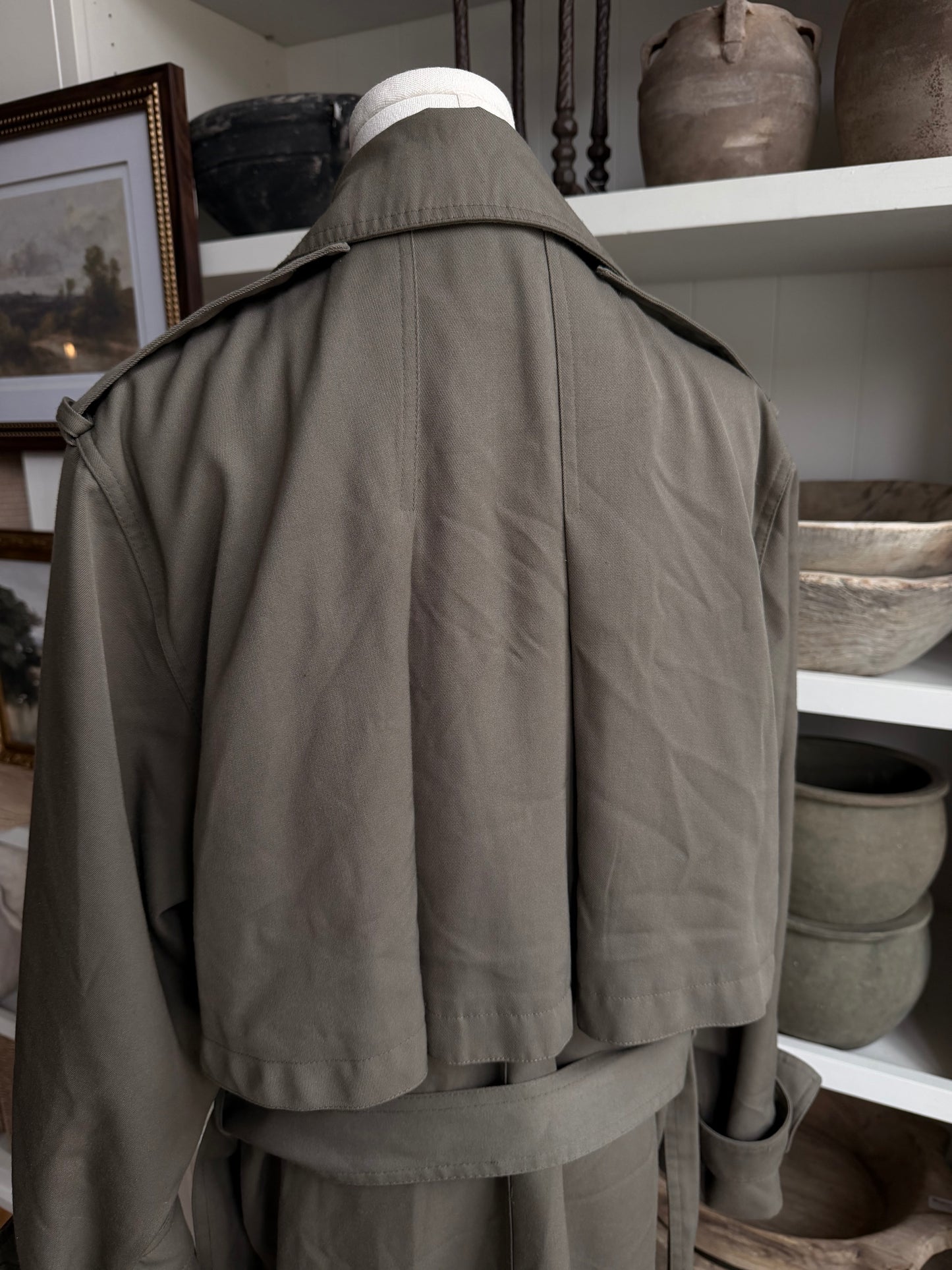 80s Gallery green trench. Made in Korea