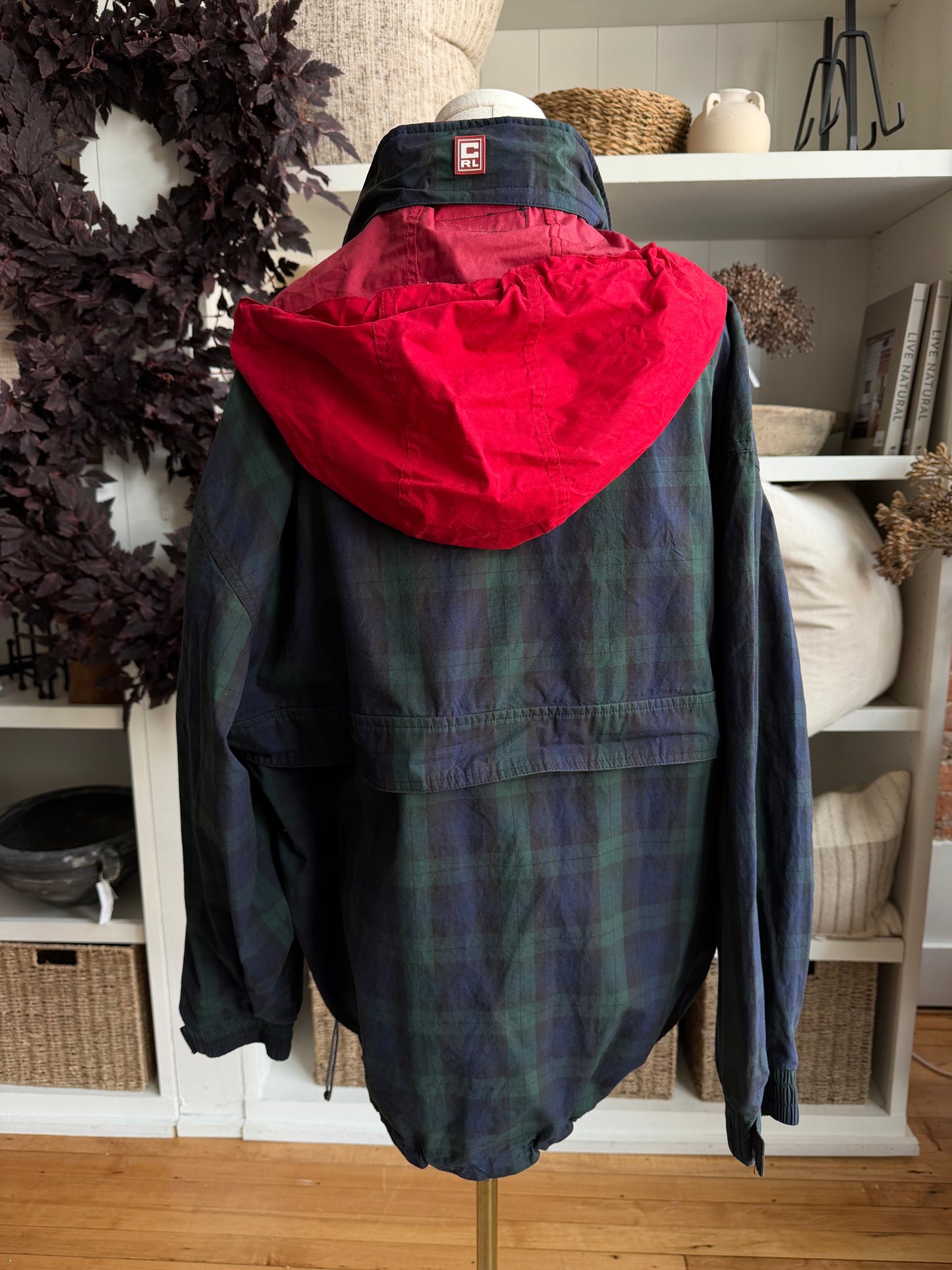 90s Chaps Ralph Lauren plaid anorak windbreaker. Made in Korea. Fits S-L