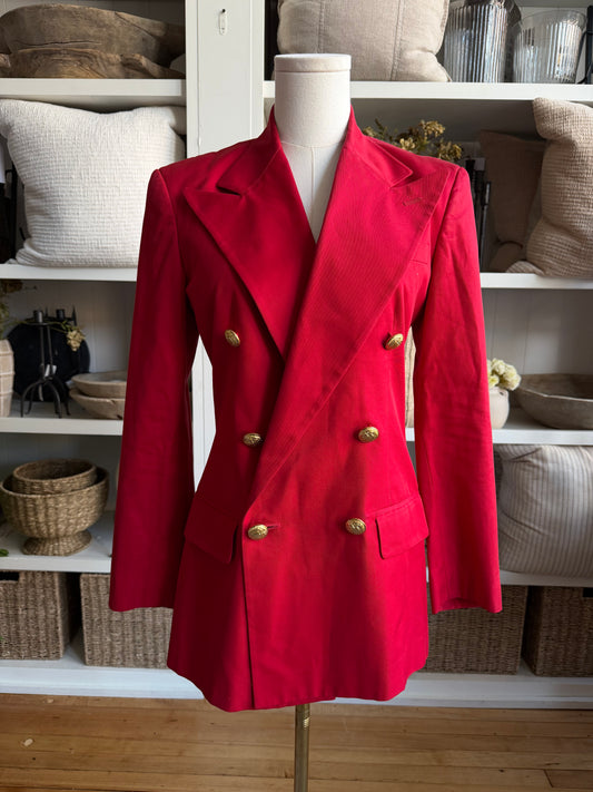90s Ralph Lauren red blazer. Made in the USA