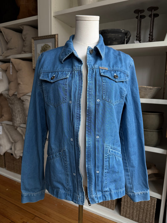 90s Lauren Ralph Lauren blue denim light weight jacket. Made in Hong Kong