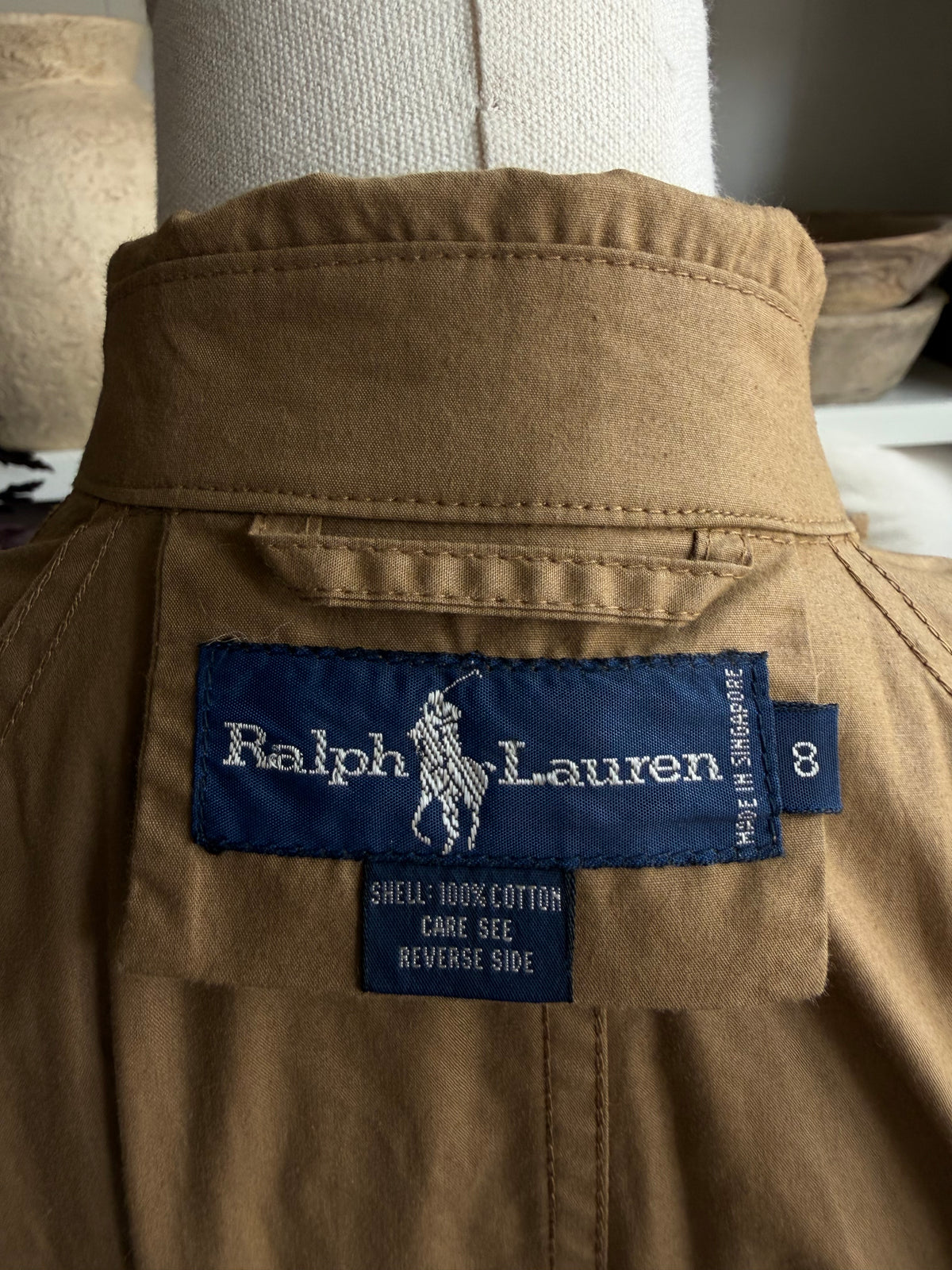 90s Ralph Lauren light weight cotton trench. Fits XS-M petite