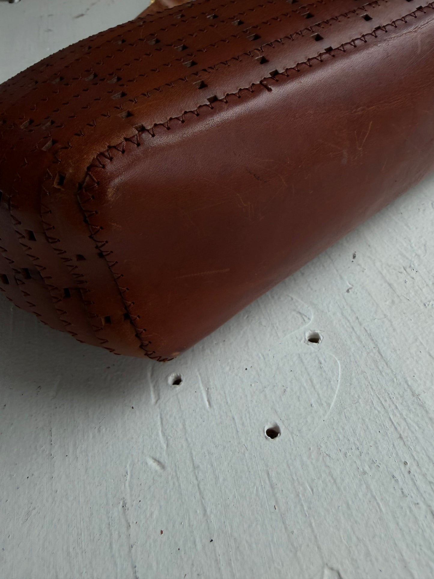 Tris leather shoulder bag. Made in Italy
