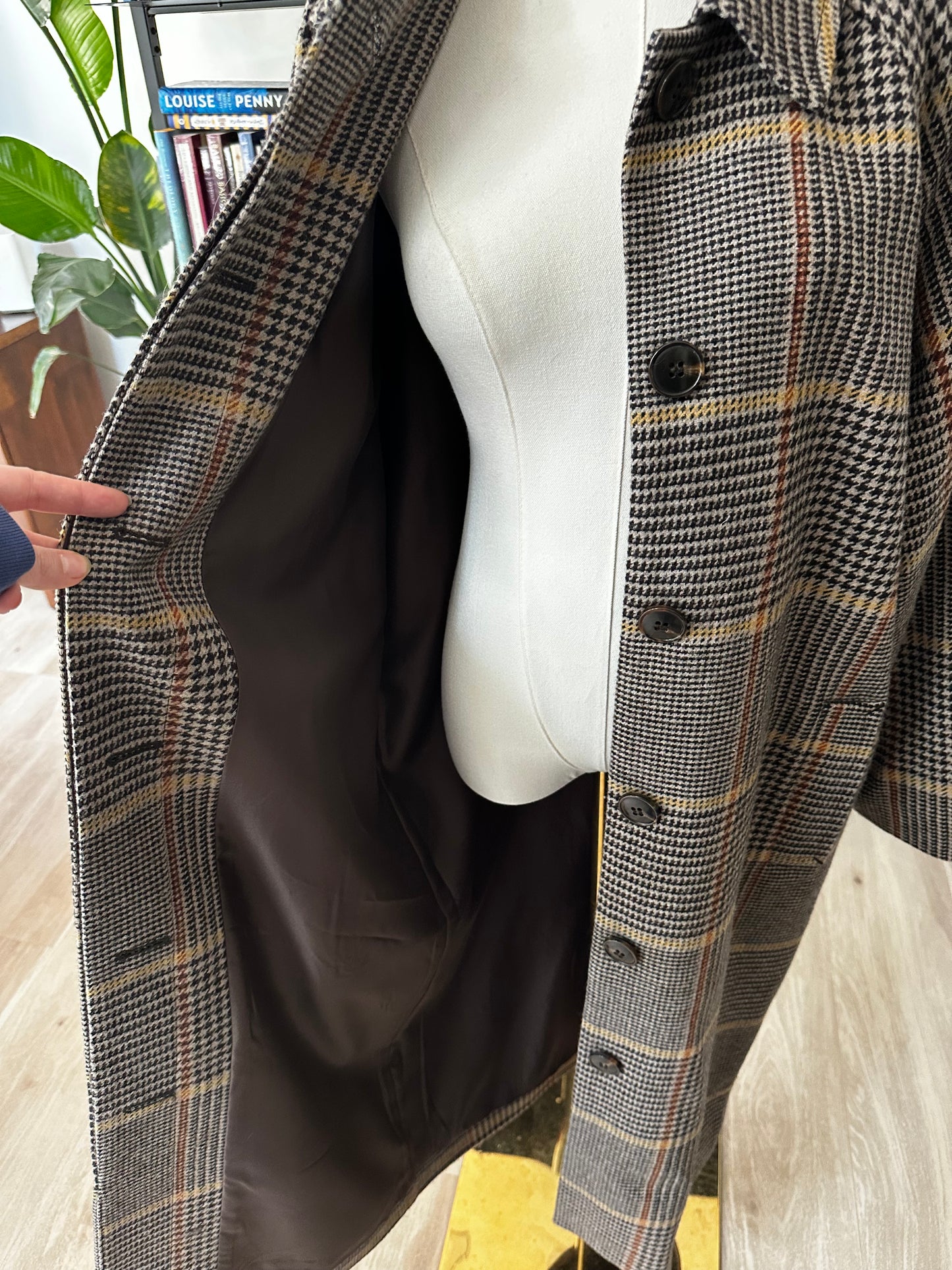 Madewell Oversized Car Coat in Glen Plaid. Size medium