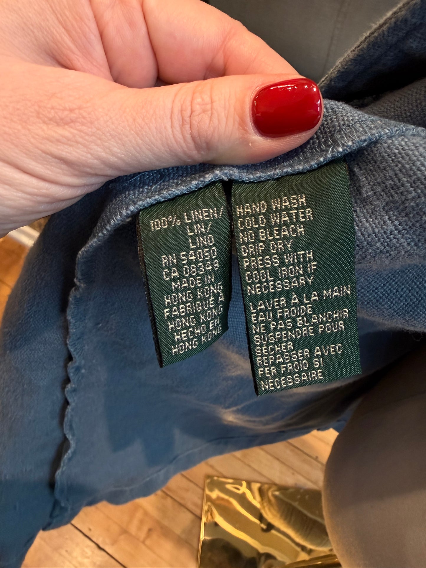 90s Lauren Ralph Lauren linen barn coat. Made in Hong Kong