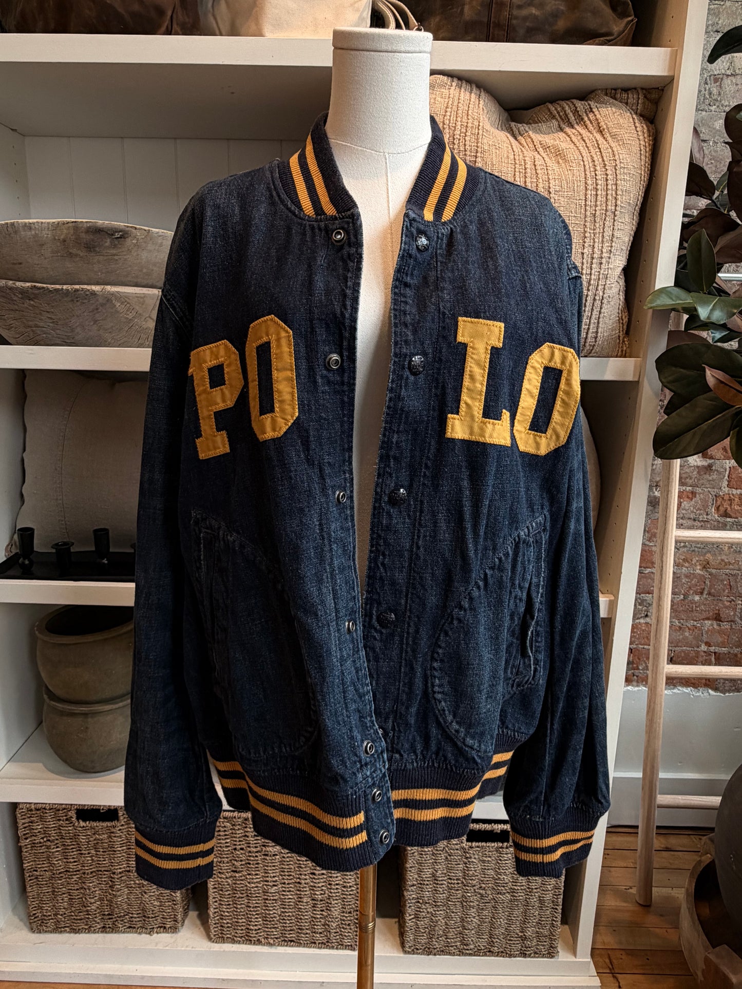 00s Polo Ralph Lauren denim bomber jacket
