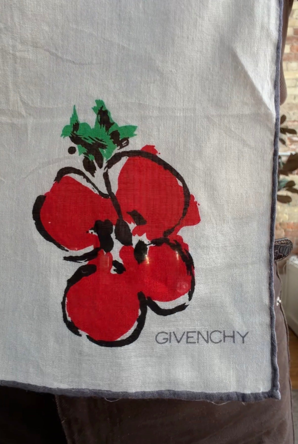 #7 Vintage Givenchy poppy cotton scarf