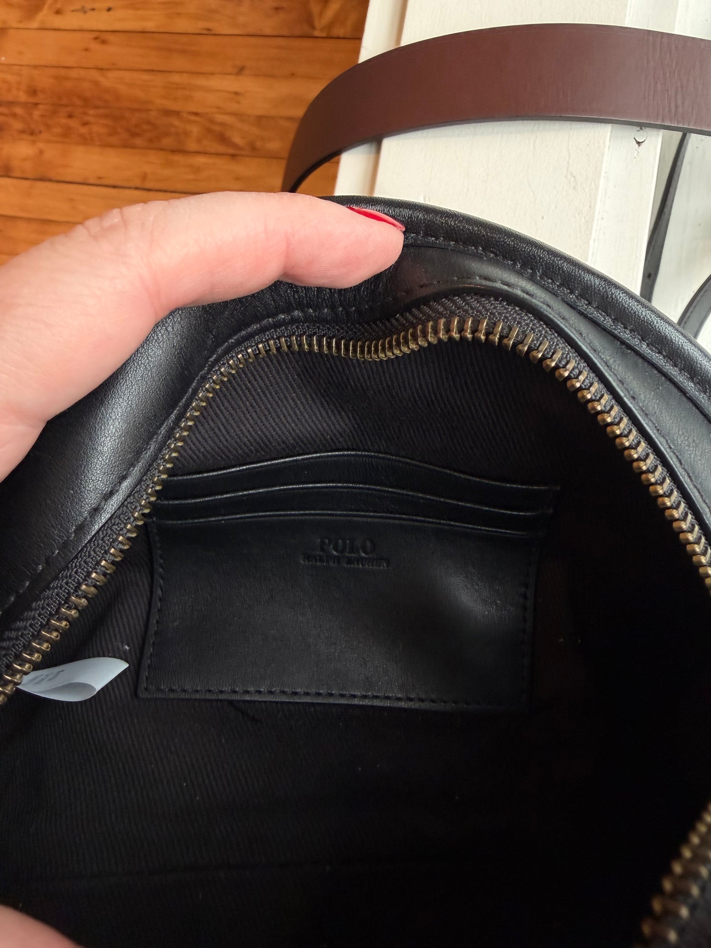 Polo Ralph Lauren black leather crossbody